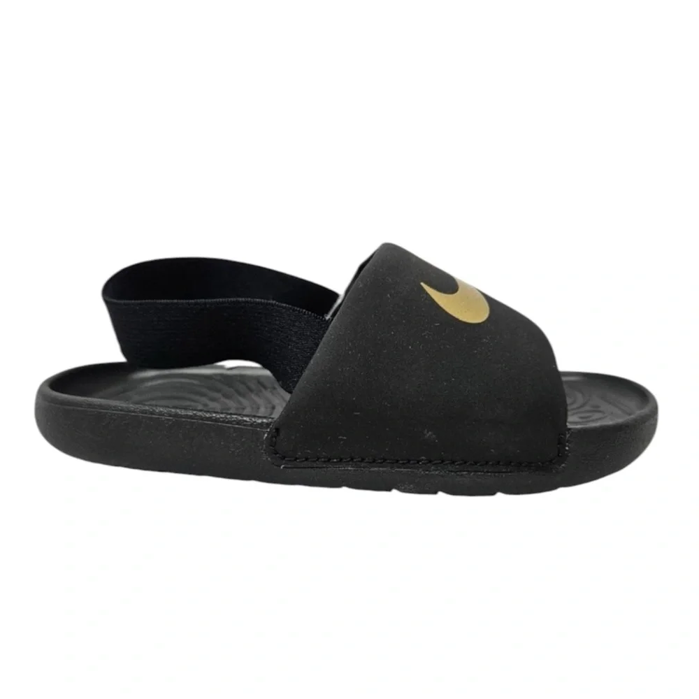 NIKE Kids' Black & Gold Kawa Slide Sandals Size 6C — SUPER CUTE!!!